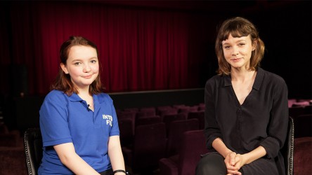 Carey Mulligan and reporter Catherine