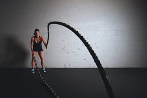 woman pulling rope