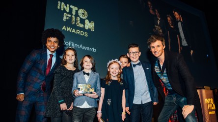 Into Film Awards 2019 - Radzi and Eddie Redmayne with Hornsea Community