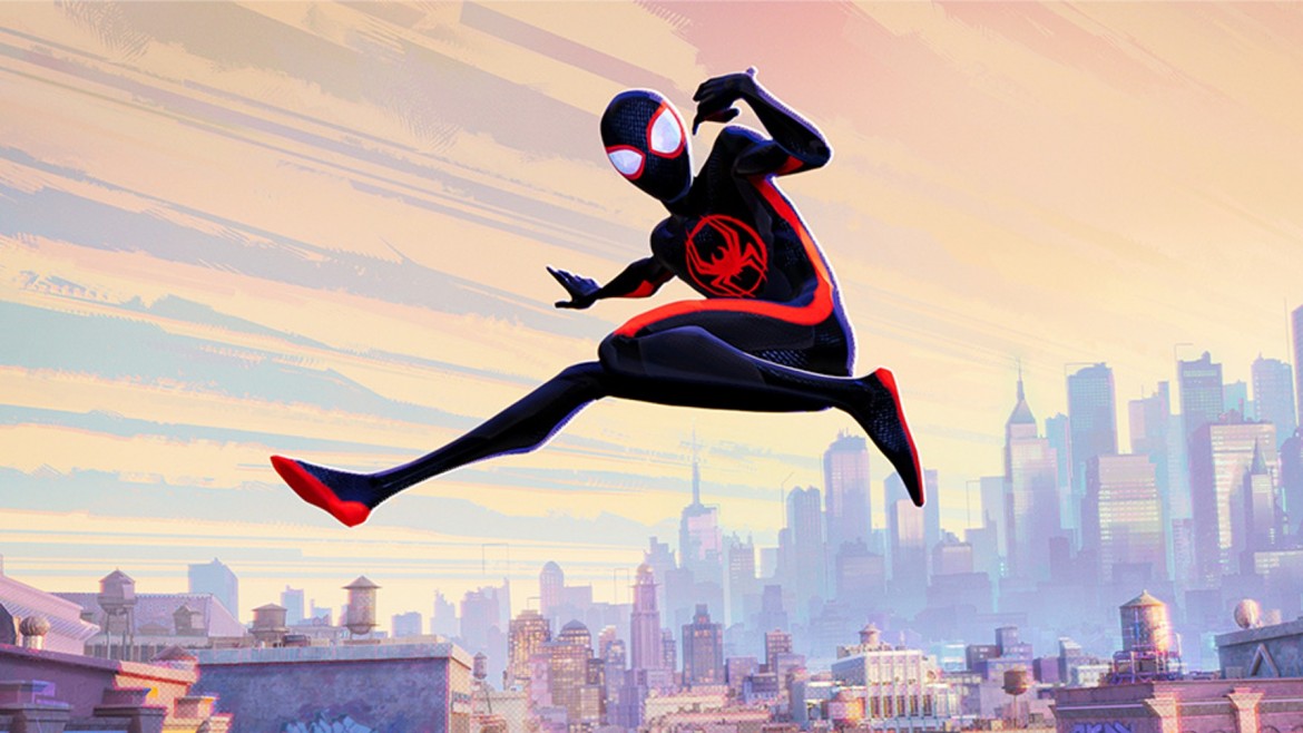 A PowerPoint guide on the film Spider-Man: Across the Spider-Verse (2023). 