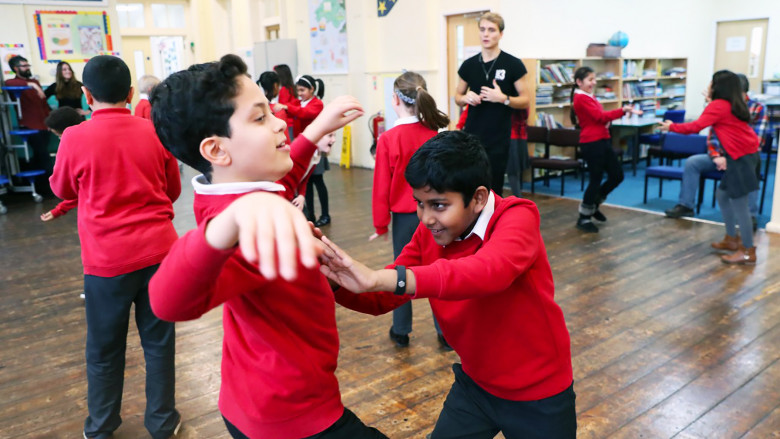 Tyler Kennington stunt workshop, St. Monica's Primary School, Cardiff